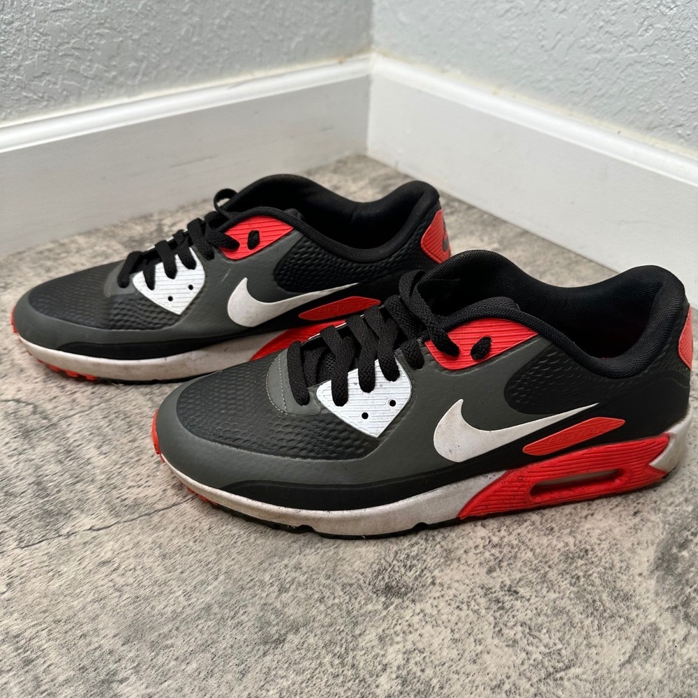 Nike Air Max 90 G Golf Shoes Black Anthracite Chile Red CU9978-002 Mens